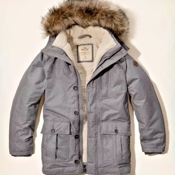 Hollister Coastal Trail Mens Parka Grey 